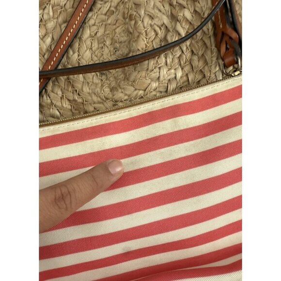 Dooney & Bourke Sullivan Coated Cotton Pink Striped Small Crossbody Pouchette - Picture 6 of 11